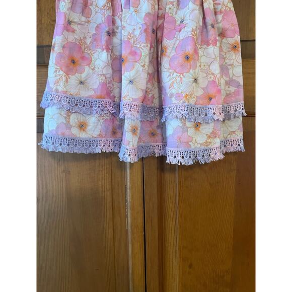 NWT Peixoto Women's Floral Prints Mariel Mini Skirt Shirred Waistband Pink SZ L - Picture 3 of 10